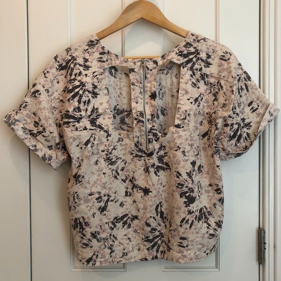 Boxy-fit Tie Dye Print top with Zip Cutout - Picture 3 of 5